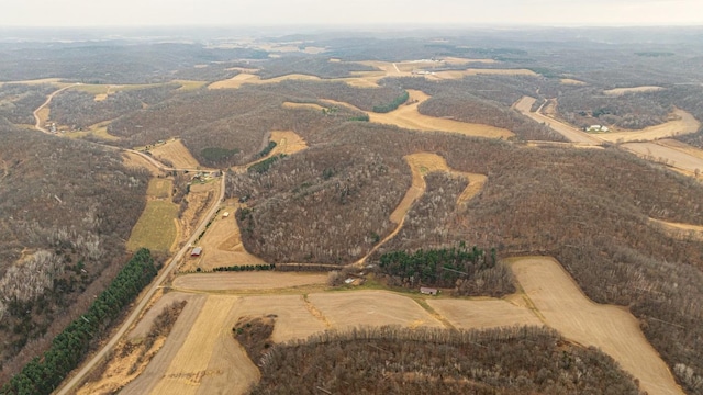 birds eye view of property featuring a rural view