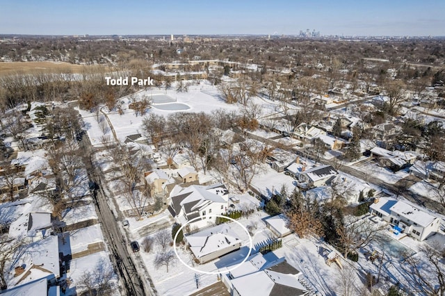 view of snowy aerial view