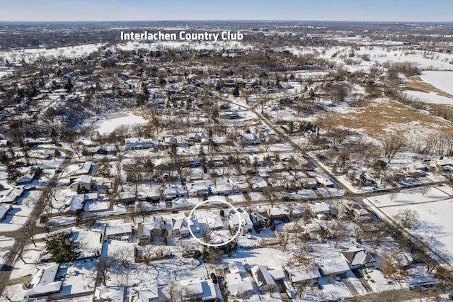 view of snowy aerial view