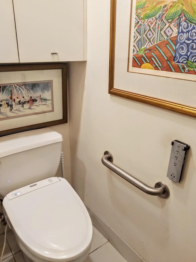 bathroom with tile patterned flooring