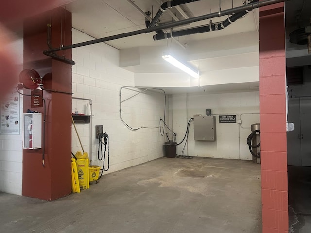 garage with electric panel