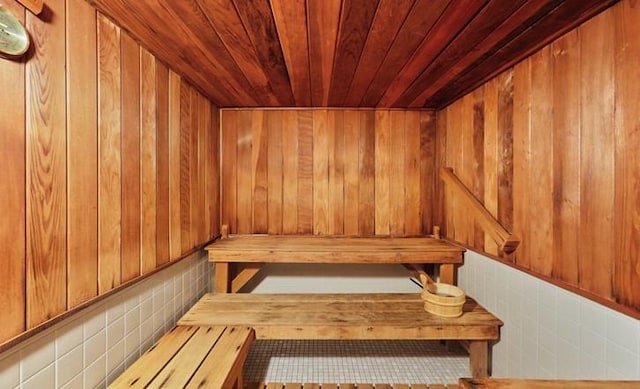 view of sauna