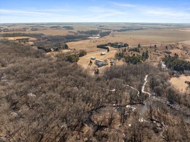 bird's eye view featuring a rural view