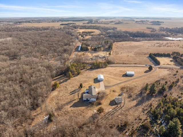 bird's eye view with a rural view