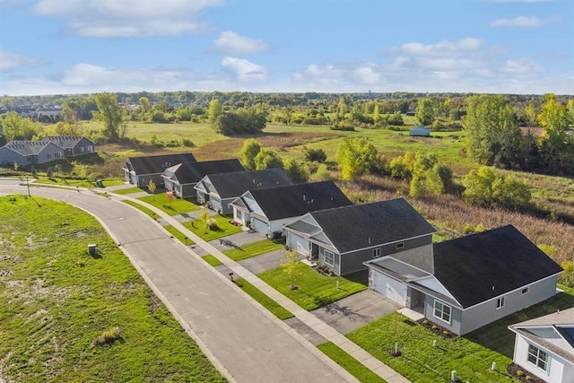 bird's eye view with a residential view