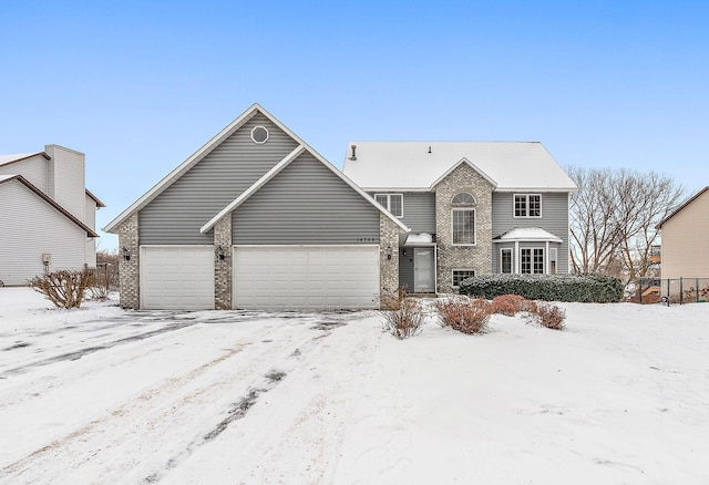 view of property featuring a garage