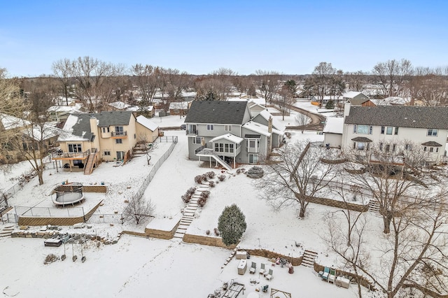 view of snowy aerial view