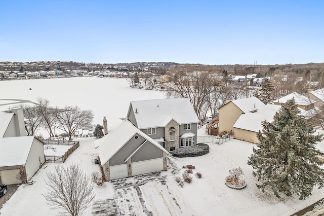 view of snowy aerial view