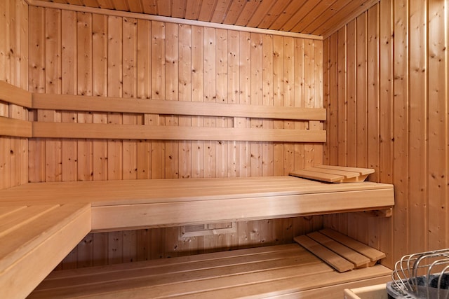 view of sauna