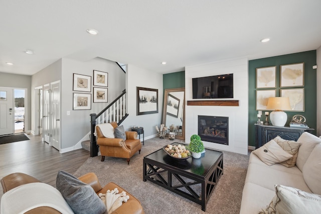 living room featuring hardwood / wood-style floors