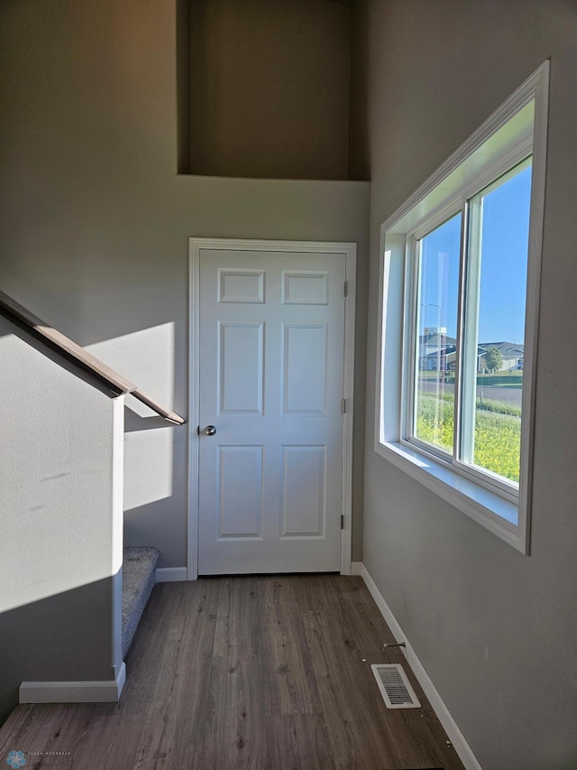 interior space featuring dark wood-type flooring