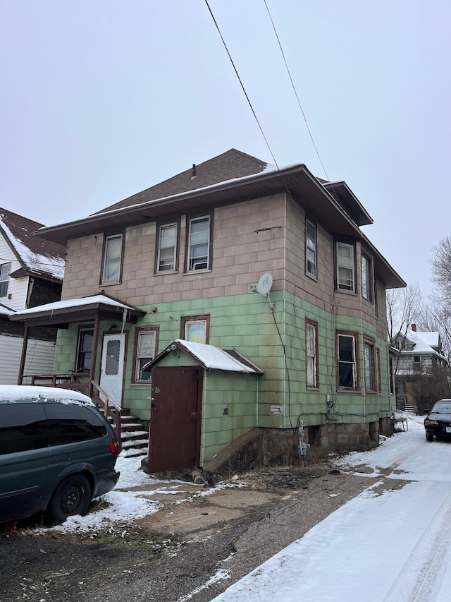 view of snowy exterior