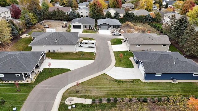 bird's eye view with a residential view