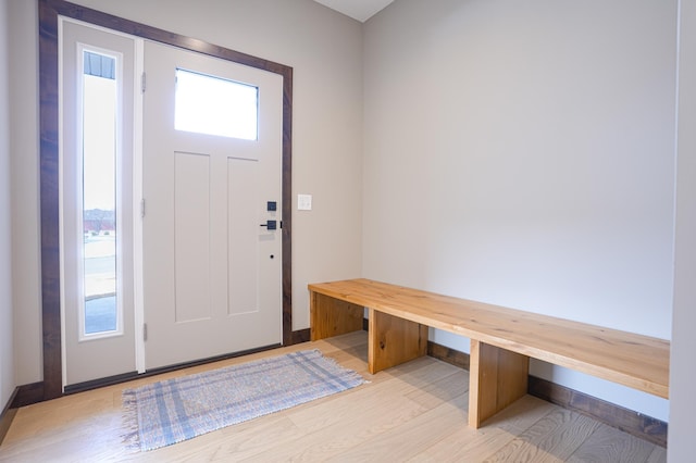 entryway featuring light wood-style flooring