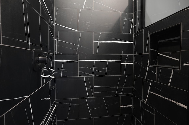 interior details with tiled shower