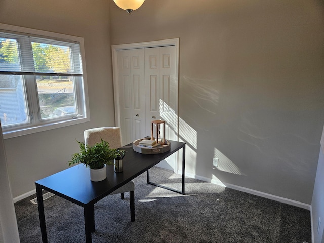 office with carpet flooring