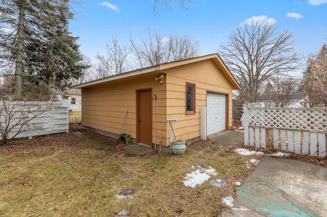 view of outdoor structure with a garage