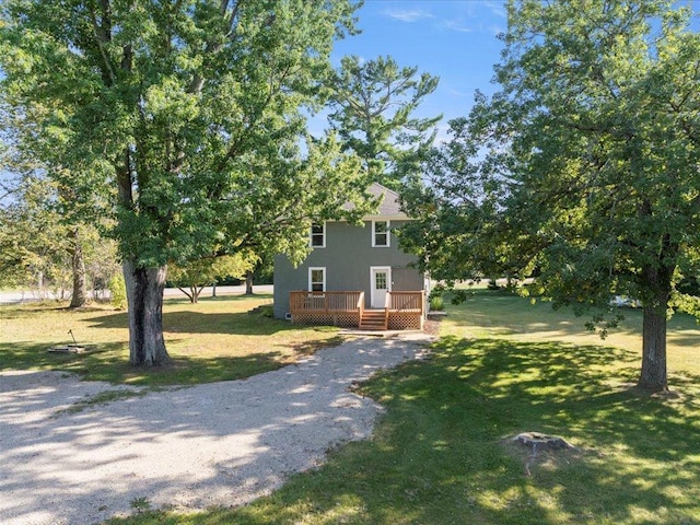 view of yard featuring a deck