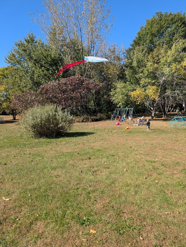 view of yard with a playground