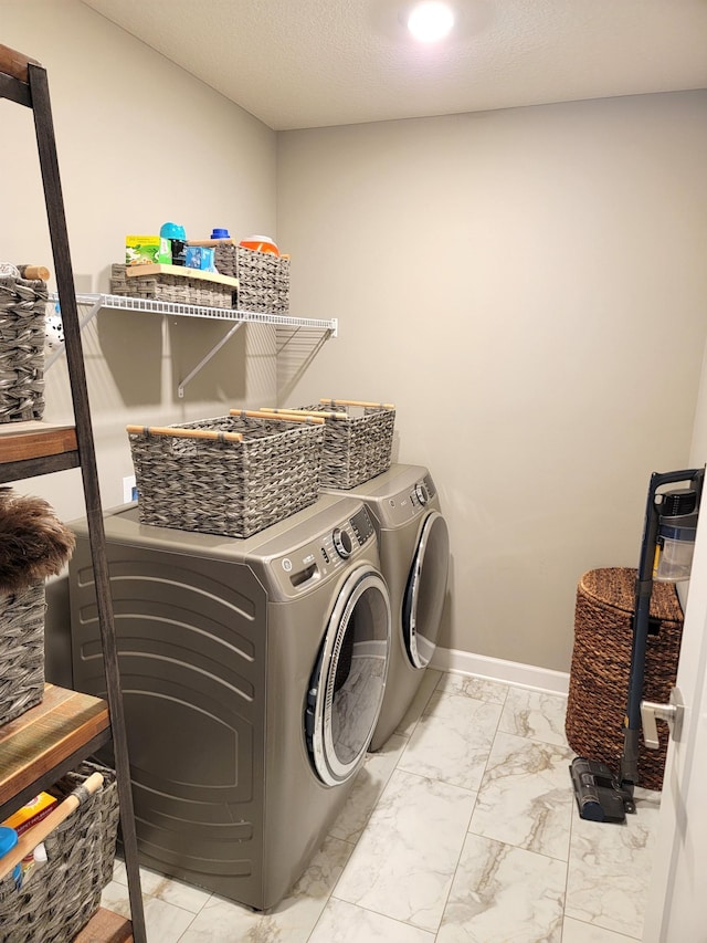 laundry area featuring washer and dryer