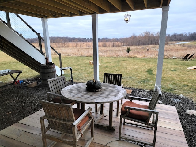 view of patio / terrace with a rural view