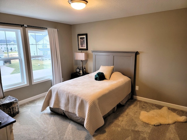 carpeted bedroom with multiple windows