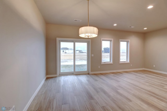 empty room featuring light wood-type flooring