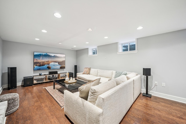 living room featuring hardwood / wood-style flooring