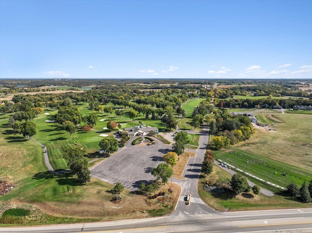 drone / aerial view featuring golf course view