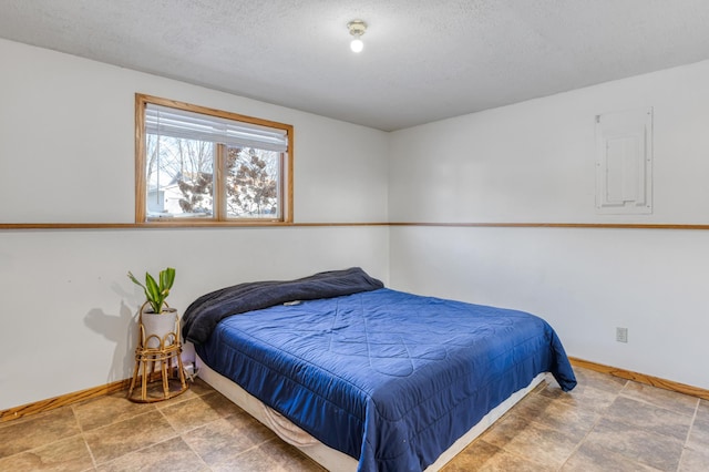 bedroom with a textured ceiling