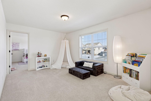 game room featuring carpet flooring