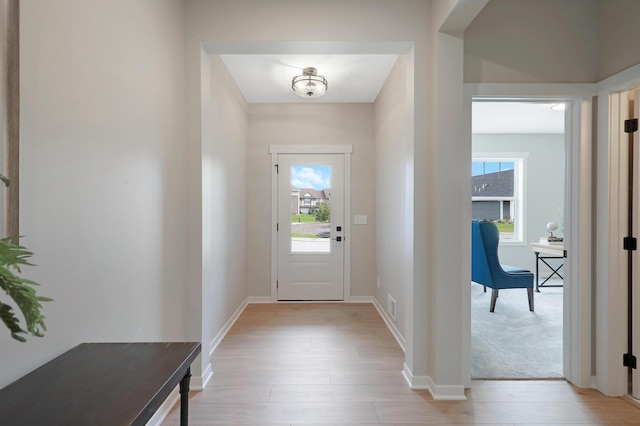 entryway featuring light hardwood / wood-style floors