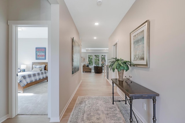 hallway featuring light hardwood / wood-style flooring