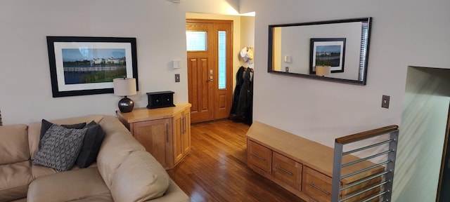 living room with light wood-type flooring