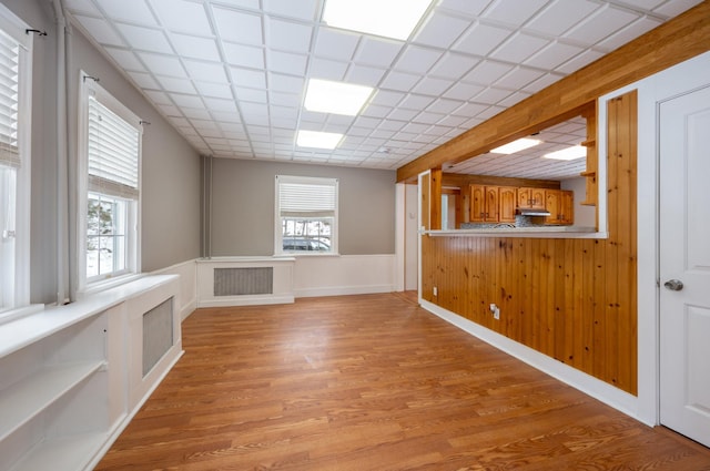 unfurnished living room featuring light hardwood / wood-style floors and a wealth of natural light