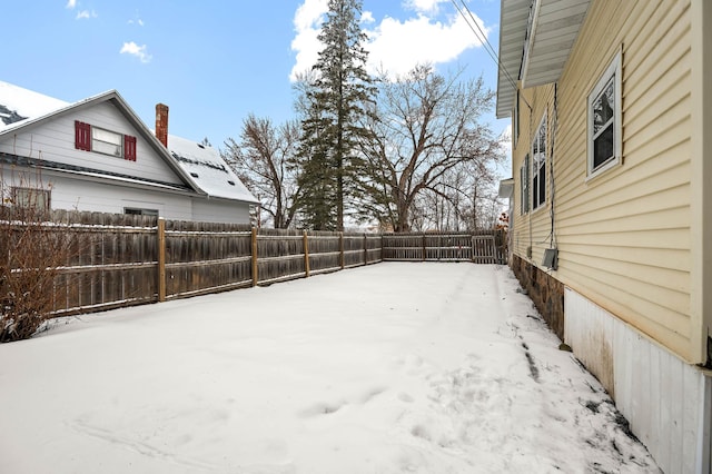 view of snowy yard