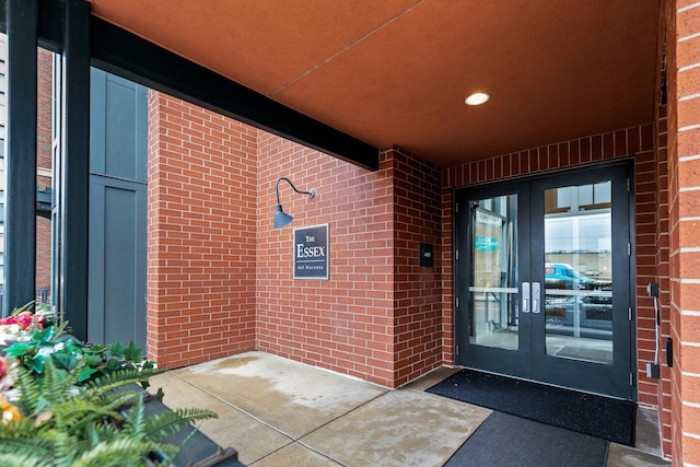 property entrance with french doors