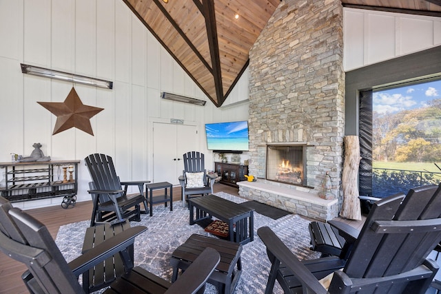 3175 Tuckborough Trl, Medina, MN 55356 - view of patio / terrace with an outdoor living space with a fireplace