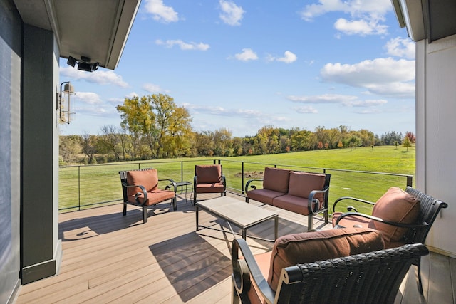 3175 Tuckborough Trl, Medina, MN 55356 - wooden terrace featuring outdoor lounge area and a yard