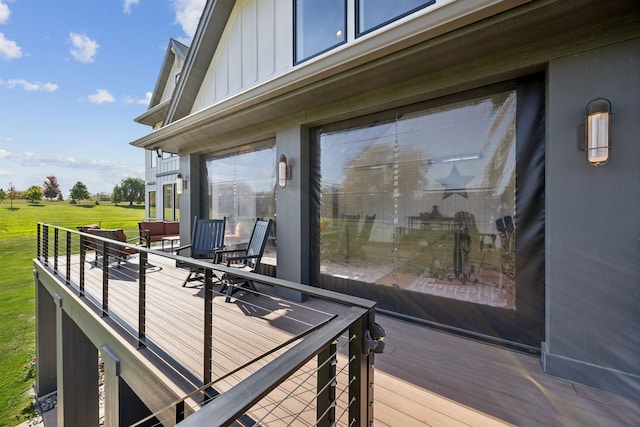 3175 Tuckborough Trl, Medina, MN 55356 - wooden deck featuring a lawn