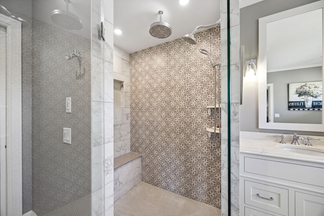 3175 Tuckborough Trl, Medina, MN 55356 - bathroom featuring a stall shower and vanity