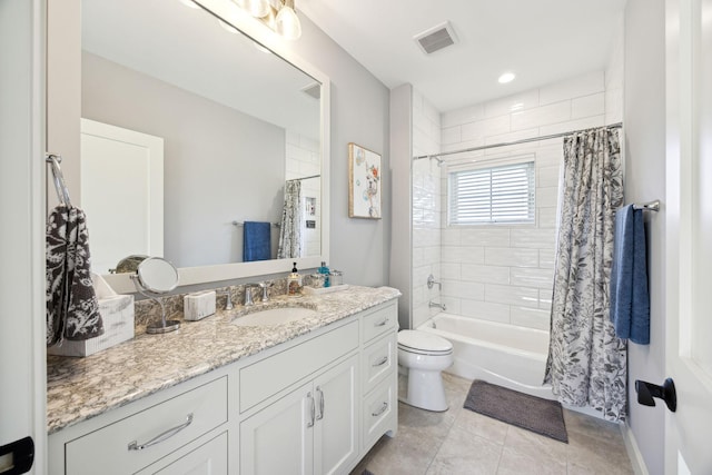 3175 Tuckborough Trl, Medina, MN 55356 - bathroom featuring vanity, shower / tub combo, and tile patterned floors