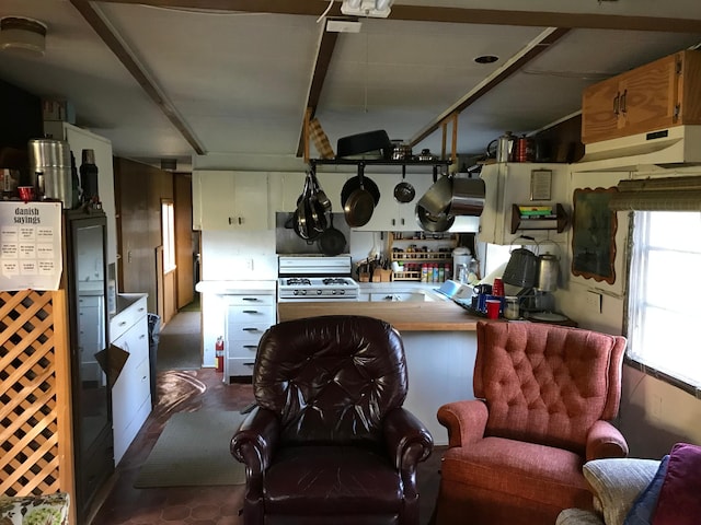 kitchen featuring white gas range oven