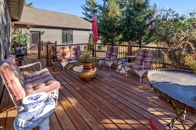 view of wooden deck