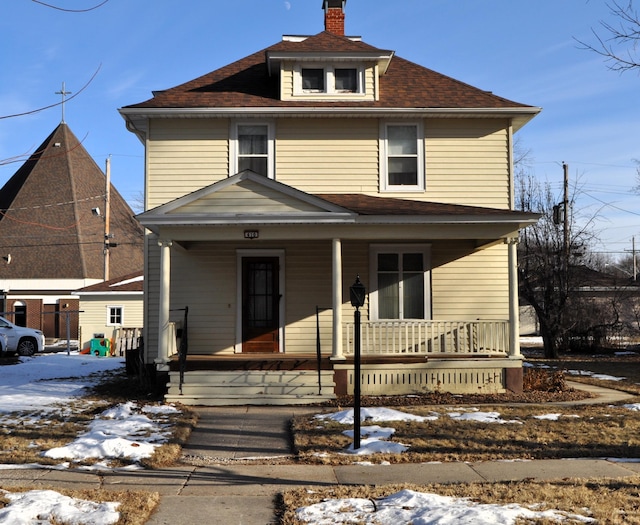 view of front of property with a porch