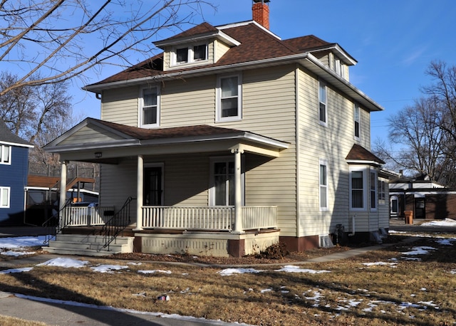 view of front of property with a porch