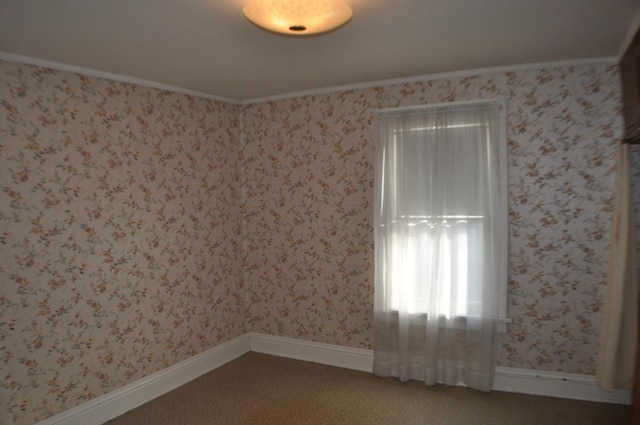 410 5th St, Montevideo, MN 56265 - spare room featuring light colored carpet and crown molding