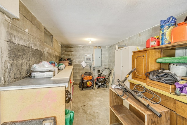 1755 Glenview Ave, Arden Hills, MN 55112 - miscellaneous room featuring concrete flooring, concrete block wall, and electric panel
