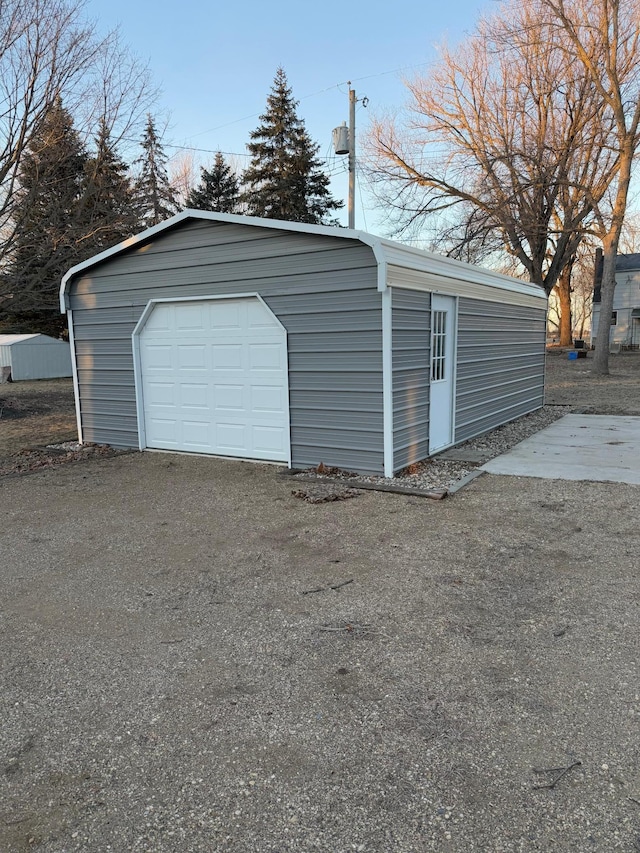 view of garage