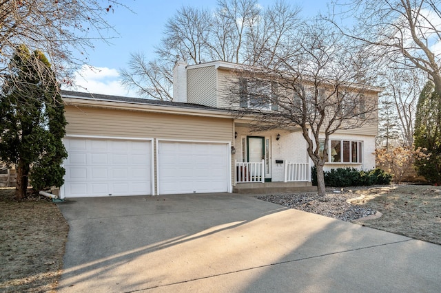 view of front property with a garage